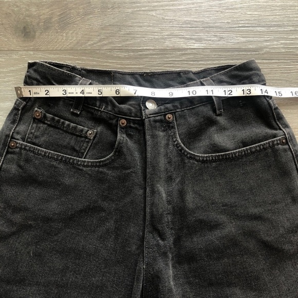 Levi’s 569 Black Denim Jeans With Frayed Hem Size 28 W40 L32 - Picture 6 of 12
